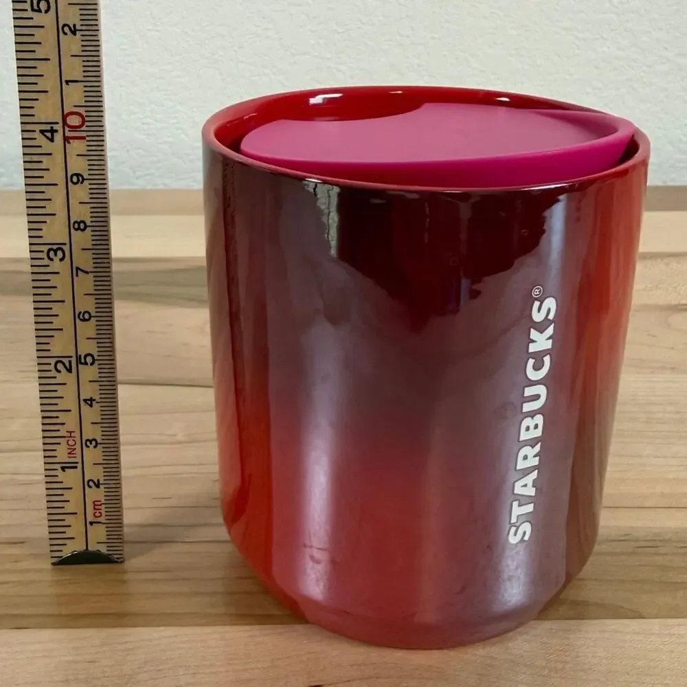 Starbucks Pink Red Ceramic Tumblers Set of 2 Cute Aesthetic Coffee Tea Cups